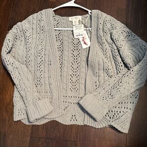 Marshalls Light Gray Open Knit Cardigan